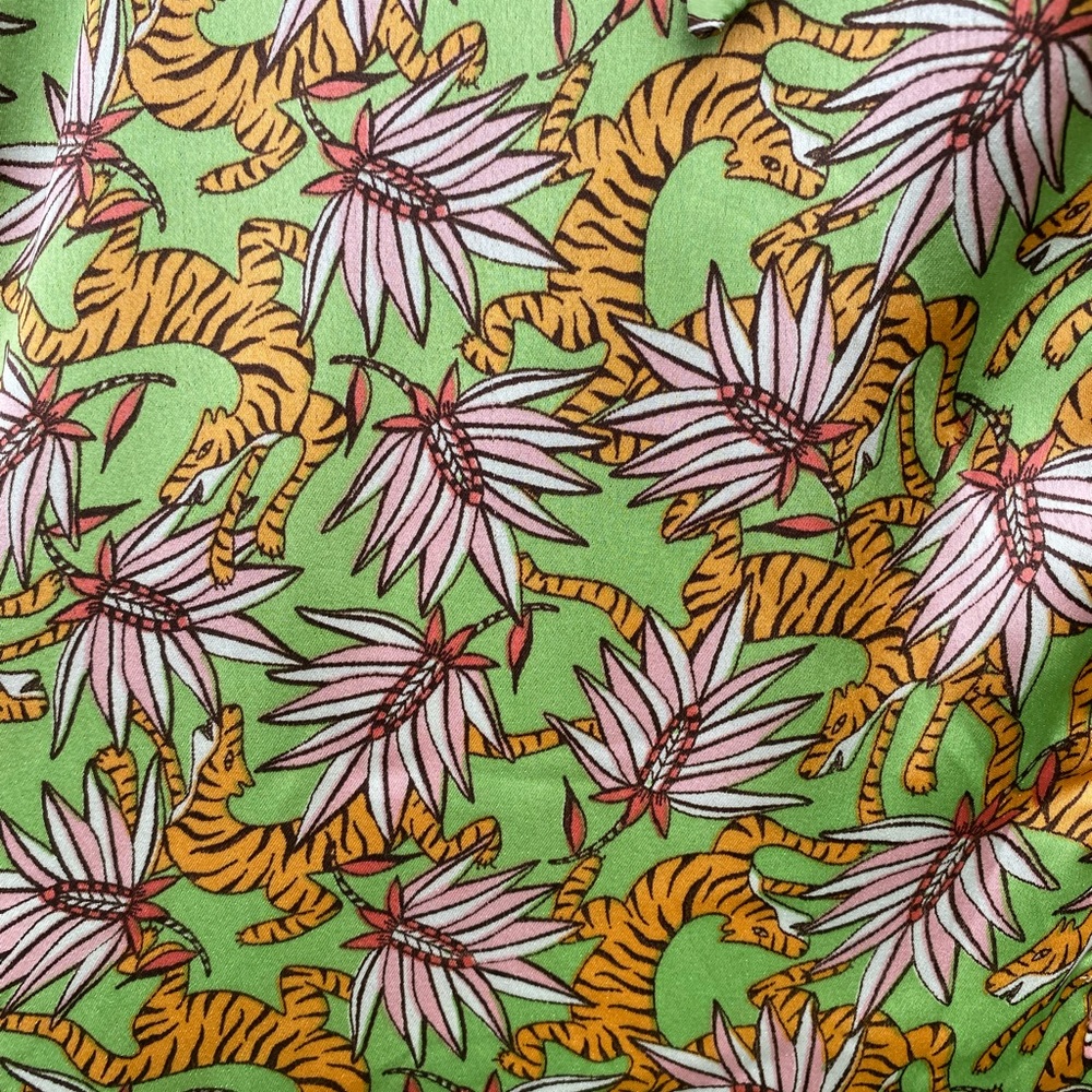 NWT-Size L-Compania Fantastica Green Palm Leaf Style of the Tiger Shirt Dress - Picture 10 of 13
